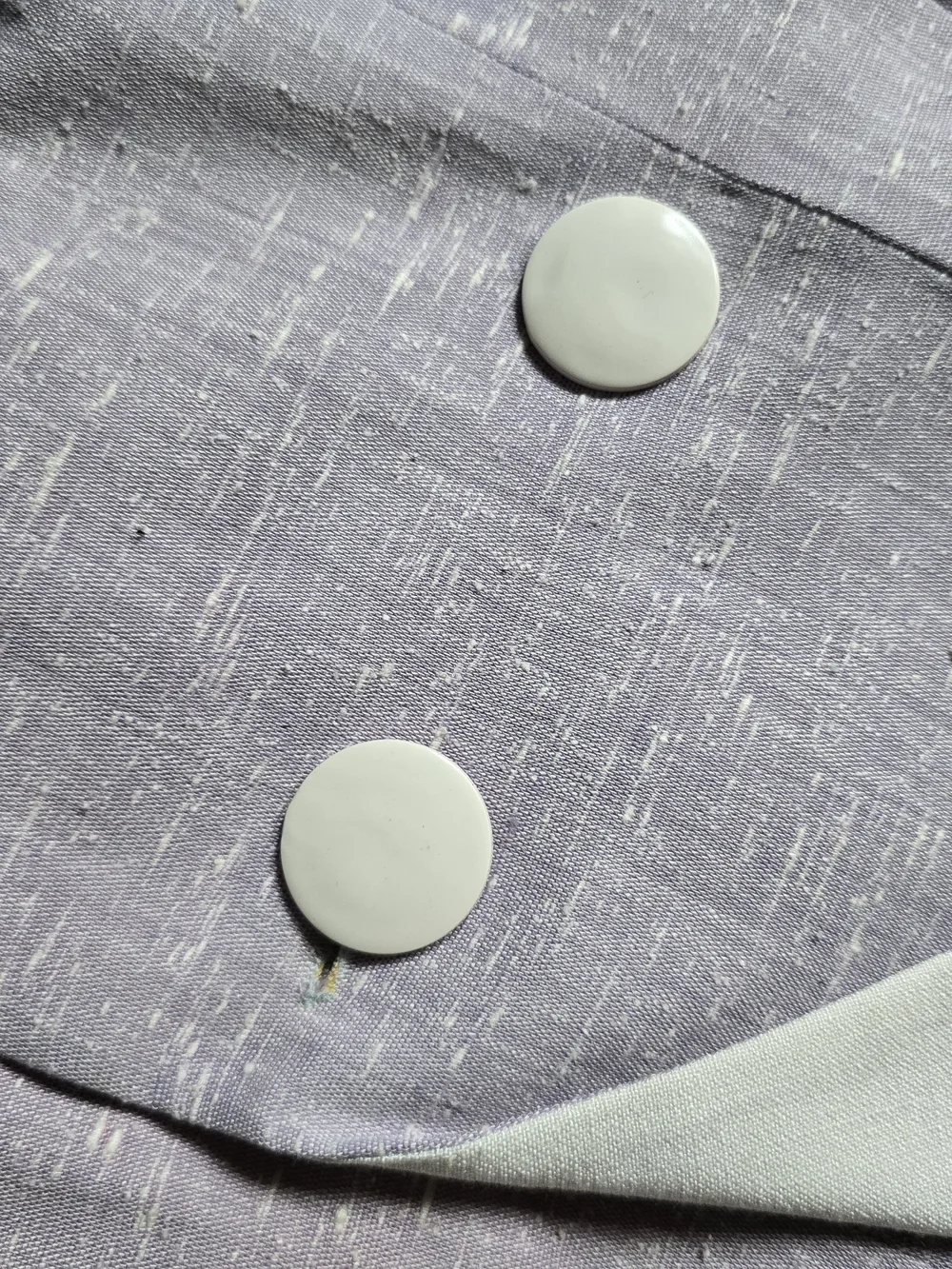 Vintage 40s or 50s Retro Linen Texture Suit Jacket Grey Lilac XXS
